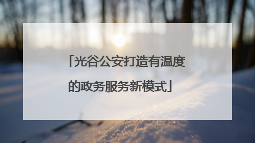 光谷公安打造有温度的政务服务新模式