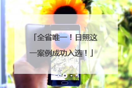 全省唯一！日照这一案例成功入选！