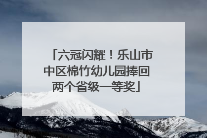 六冠闪耀！乐山市中区棉竹幼儿园捧回两个省级一等奖
