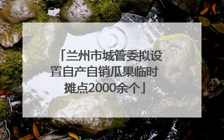 兰州市城管委拟设置自产自销瓜果临时摊点2000余个