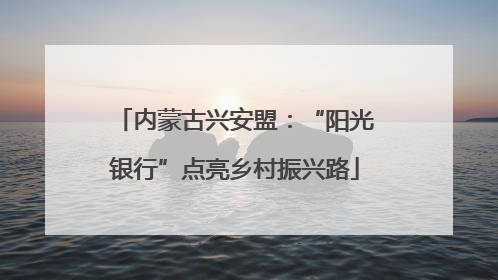 内蒙古兴安盟：“阳光银行”点亮乡村振兴路