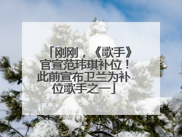 刚刚，《歌手》官宣范玮琪补位！此前宣布卫兰为补位歌手之一
