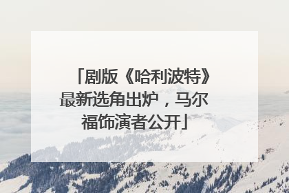 剧版《哈利波特》最新选角出炉，马尔福饰演者公开