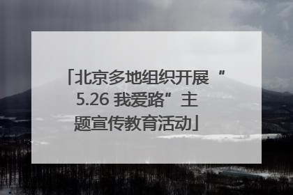 北京多地组织开展“5.26 我爱路”主题宣传教育活动