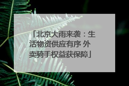 北京大雨来袭：生活物资供应有序 外卖骑手权益获保障