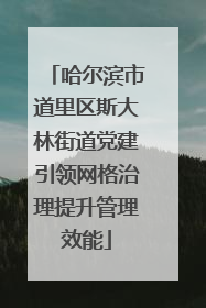 哈尔滨市道里区斯大林街道党建引领网格治理提升管理效能