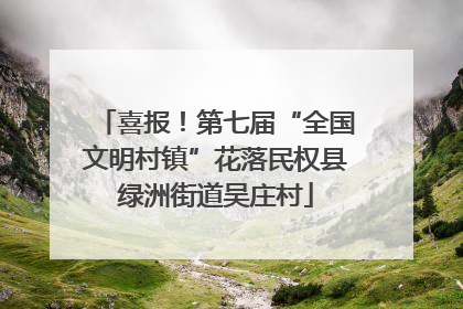 喜报！第七届“全国文明村镇”花落民权县绿洲街道吴庄村