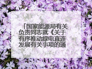 国家能源局有关负责同志就《关于有序推动绿电直连发展有关事项的通知》答记者问
