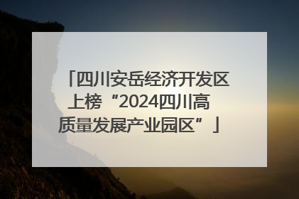 四川安岳经济开发区上榜“2024四川高质量发展产业园区”