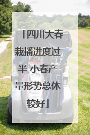 四川大春栽播进度过半 小春产量形势总体较好