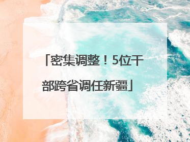 密集调整！5位干部跨省调任新疆