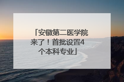安徽第二医学院来了！首批设置4个本科专业