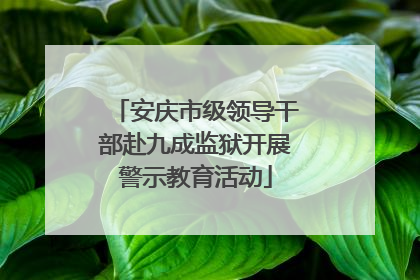 安庆市级领导干部赴九成监狱开展警示教育活动