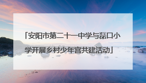 安阳市第二十一中学与磊口小学开展乡村少年宫共建活动