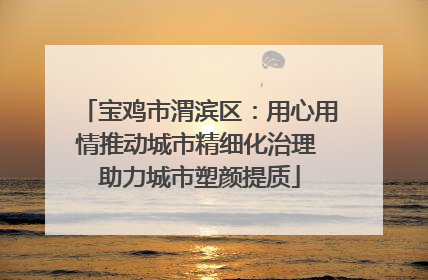 宝鸡市渭滨区：用心用情推动城市精细化治理 助力城市塑颜提质