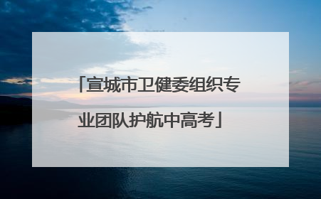 宣城市卫健委组织专业团队护航中高考
