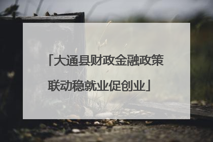 大通县财政金融政策联动稳就业促创业