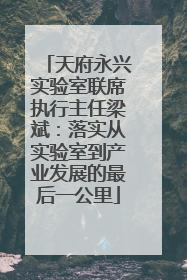 天府永兴实验室联席执行主任梁斌：落实从实验室到产业发展的最后一公里