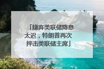 嫌弃美联储降息太迟，特朗普再次抨击美联储主席