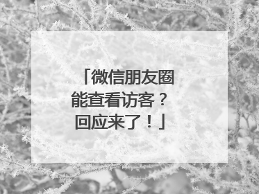 微信朋友圈能查看访客？回应来了！
