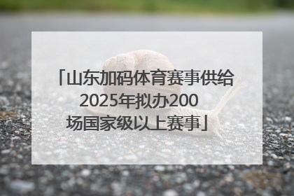 山东加码体育赛事供给 2025年拟办200场国家级以上赛事