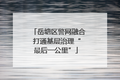 岳塘区警网融合 打通基层治理“最后一公里”