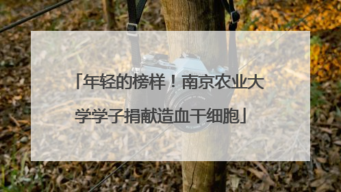 年轻的榜样！南京农业大学学子捐献造血干细胞
