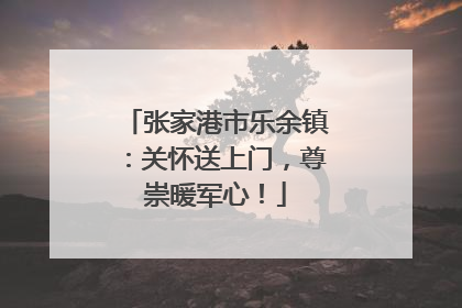 张家港市乐余镇：关怀送上门，尊崇暖军心！
