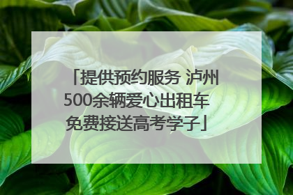 提供预约服务 泸州500余辆爱心出租车免费接送高考学子