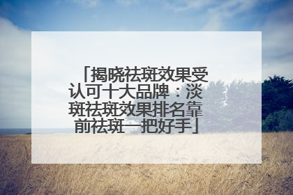 揭晓祛斑效果受认可十大品牌：淡斑祛斑效果排名靠前祛斑一把好手