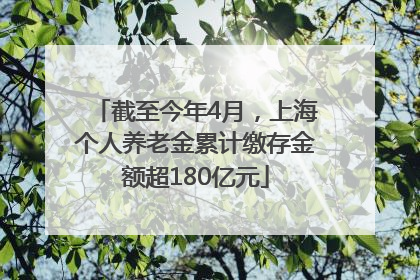 截至今年4月，上海个人养老金累计缴存金额超180亿元