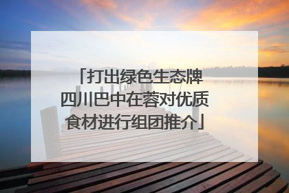 打出绿色生态牌 四川巴中在蓉对优质食材进行组团推介