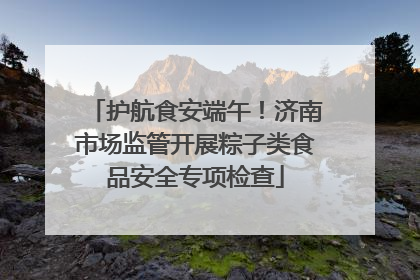 护航食安端午！济南市场监管开展粽子类食品安全专项检查