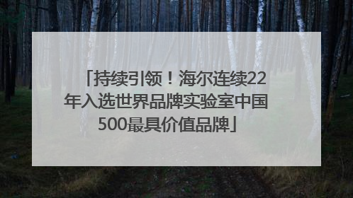 持续引领！海尔连续22年入选世界品牌实验室中国500最具价值品牌
