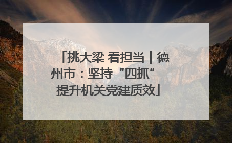 挑大梁 看担当｜德州市：坚持“四抓” 提升机关党建质效