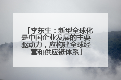 李东生：新型全球化是中国企业发展的主要驱动力，应构建全球经营和供应链体系