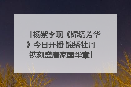 杨紫李现《锦绣芳华》今日开播 锦绣牡丹镌刻盛唐家国华章