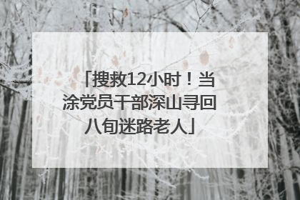 搜救12小时！当涂党员干部深山寻回八旬迷路老人