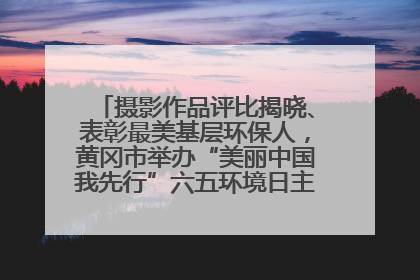 摄影作品评比揭晓、表彰最美基层环保人，黄冈市举办“美丽中国我先行”六五环境日主题宣传活动