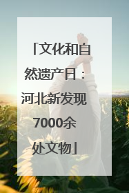 文化和自然遗产日：河北新发现7000余处文物