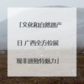 文化和自然遗产日 广西全方位展现非遗独特魅力