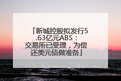新城控股拟发行5.63亿元ABS：交易所已受理，为偿还美元债做准备