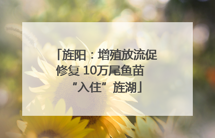 旌阳：增殖放流促修复 10万尾鱼苗“入住”旌湖