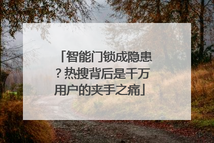 智能门锁成隐患？热搜背后是千万用户的夹手之痛
