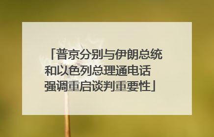 普京分别与伊朗总统和以色列总理通电话 强调重启谈判重要性