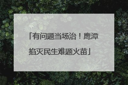 有问题当场治！鹰潭掐灭民生难题火苗