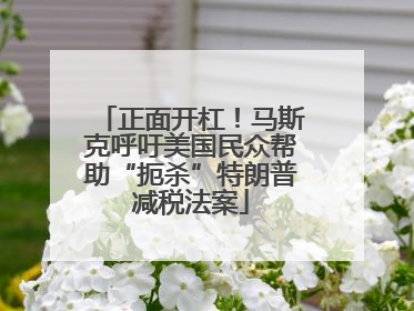 正面开杠！马斯克呼吁美国民众帮助“扼杀”特朗普减税法案