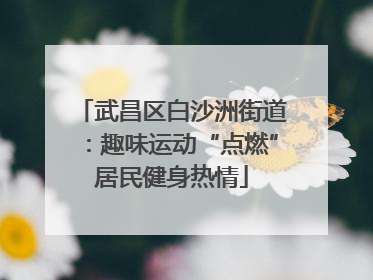 武昌区白沙洲街道：趣味运动“点燃”居民健身热情