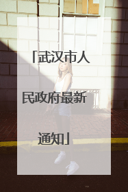 武汉市人民政府最新通知