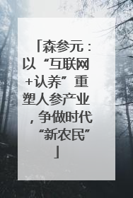 森参元：以“互联网+认养”重塑人参产业，争做时代“新农民”